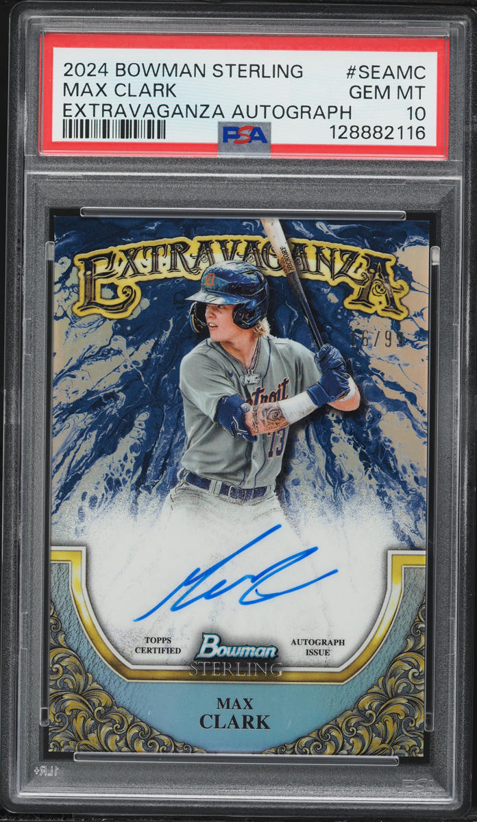 2024 Bowman Sterling Extravaganza Max Clark PROSPECT AUTO /99 #SEAMC PSA 10 GEM MINT