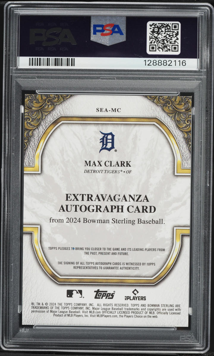 2024 Bowman Sterling Extravaganza Max Clark PROSPECT AUTO /99 #SEAMC PSA 10 GEM MINT