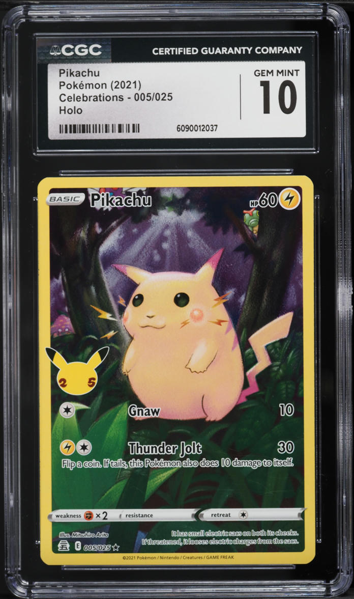2021 Pokemon Sword & Shield Celebrations Full Art Pikachu #5 CGC