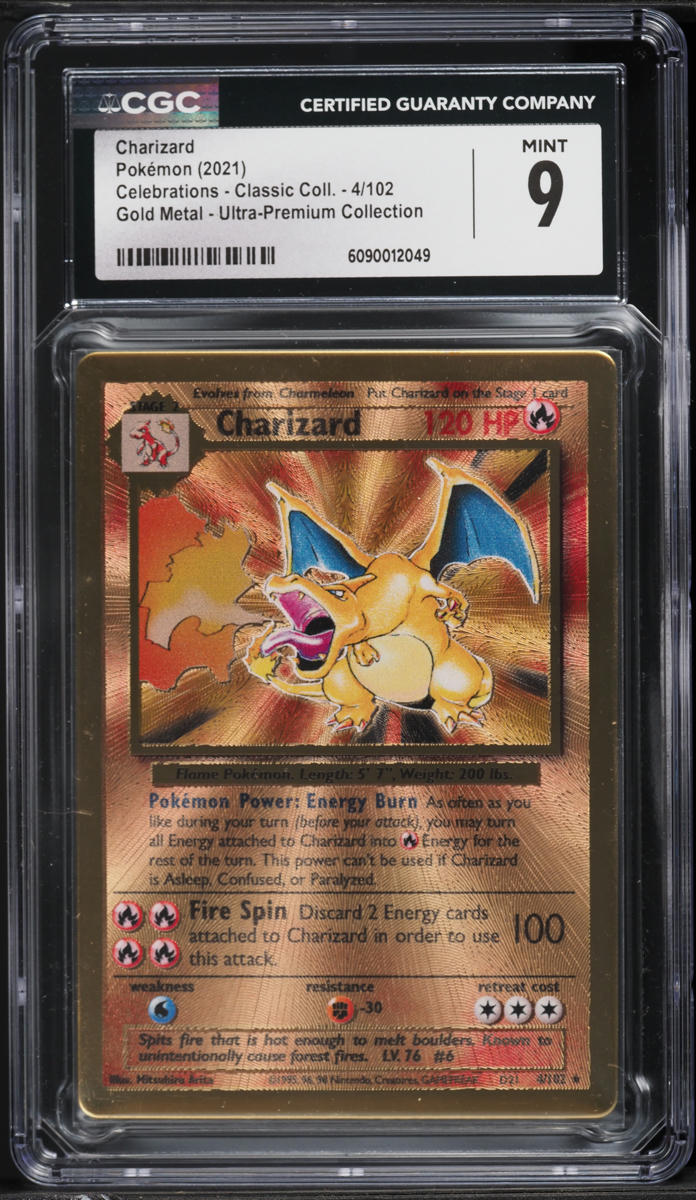 2021 Pokemon Sword & Shield Celebrations Ultra Premium Gold Metal Charizard #4 CGC 9 MINT on Fanatics Collect 2021 Pokemon Sword & Shield Celebrations Ultra Premium Gold Metal Charizard #4 CGC 9 MINT on Fanatics Collect