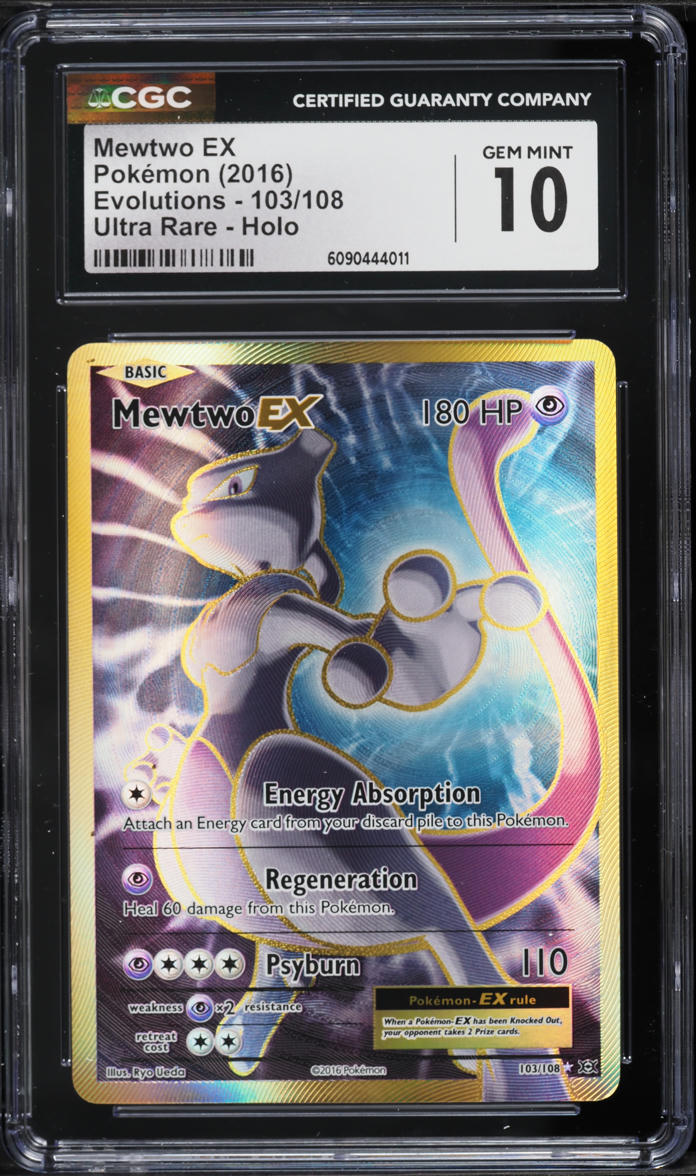 2016 Pokemon XY Evolutions Gold Rare Mewtwo EX #103 CGC 10 GEM