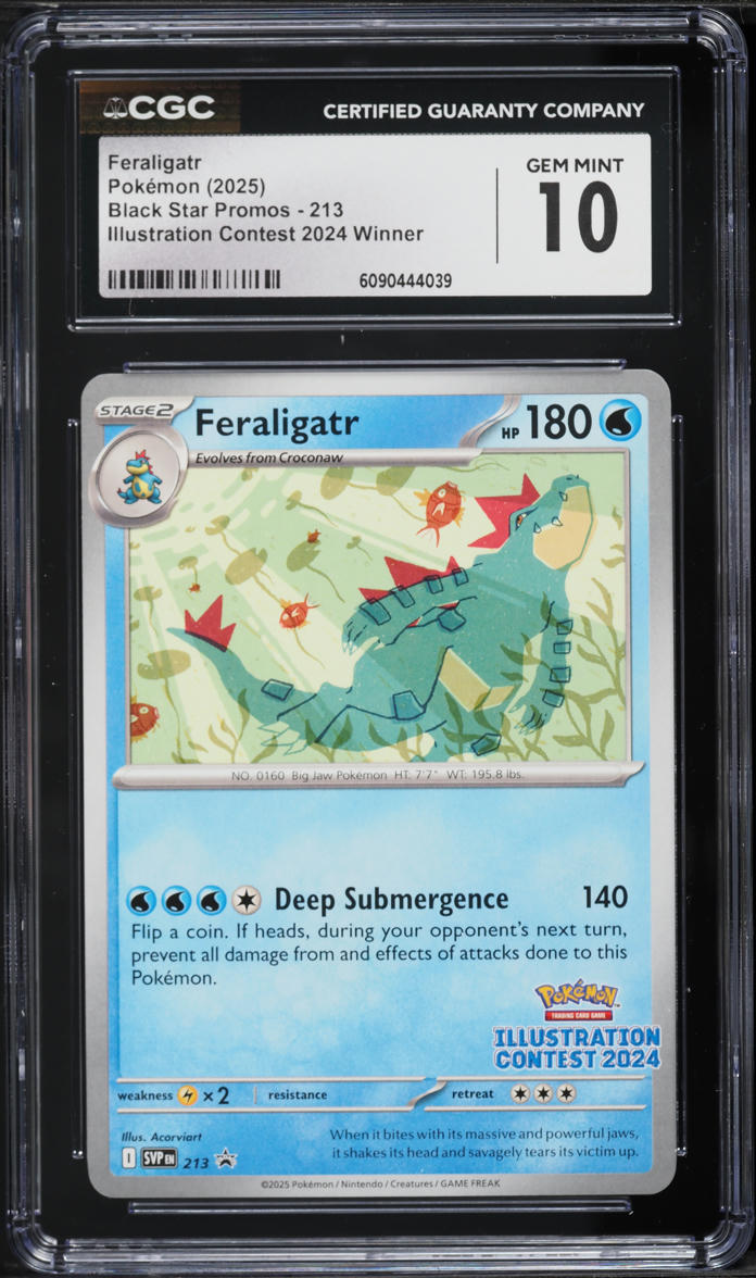 2025 Pokemon Scarlet & Violet Promo Illustration Contest Winner Feraligatr #213 CGC 10 GEM MINT