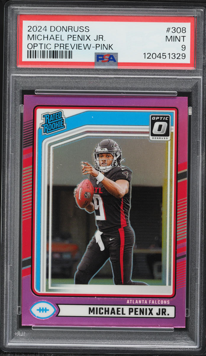 2024 Donruss Optic Preview Pink Michael Penix Jr. ROOKIE #308 PSA 9 MINT