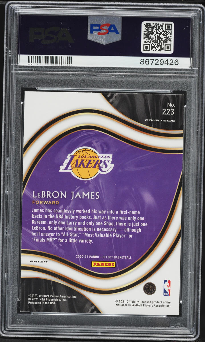 2020 Select Courtside Blue Prizm LeBron James #223 PSA 10 GEM MINT