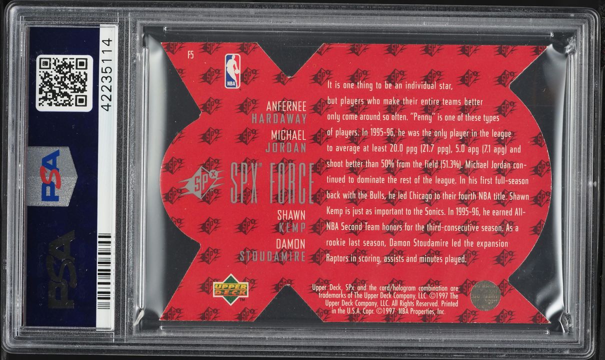 1996 SPx Force Hardaway Michael Jordan Kemp Stoudamire #F5 PSA 10 GEM MINT