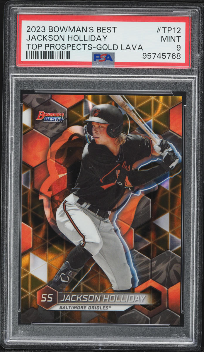 2023 Bowman's Best Top Gold Lava Jackson Holliday PROSPECT /75 PSA 9 MINT