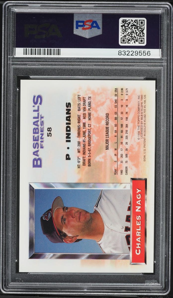 1993 Finest Refractor Charles Nagy #58 PSA 7 NRMT
