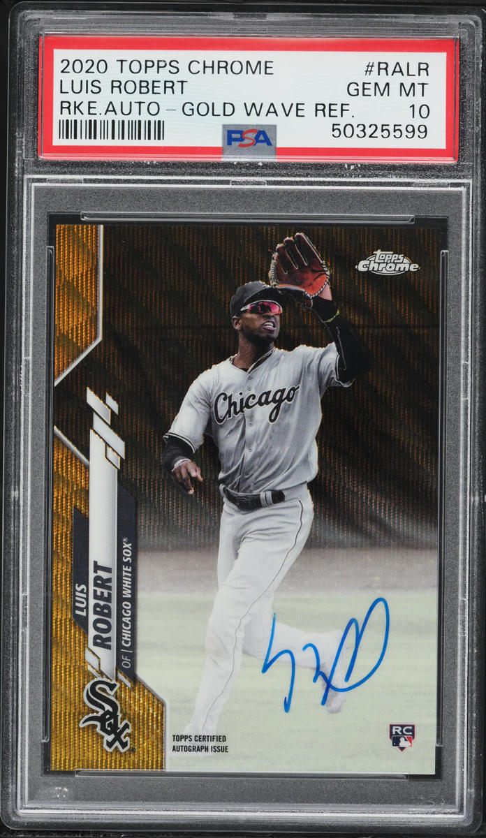2020 Topps Chrome Gold Wave Refractor Luis Robert ROOKIE AUTO /50 #RA-LR PSA 10