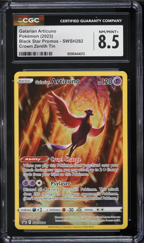 2023 Pokemon SWSH Promo Crown Zenith Tin Full Art Galarian Articuno #SWSH282 CGC 8.5 NM-MT+
