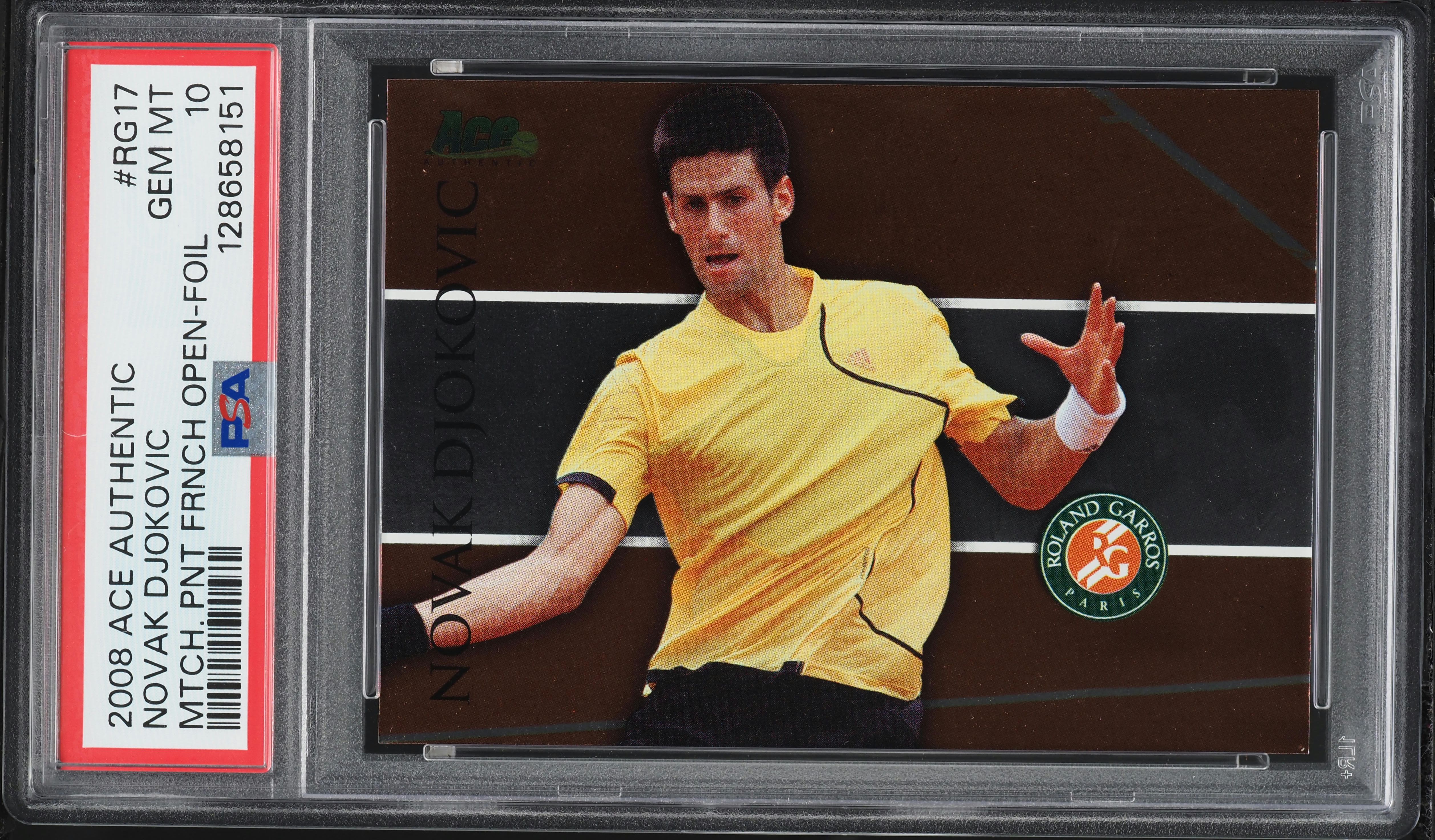 2008 Ace Authentic Match Point French Open Foil Novak Djokovic