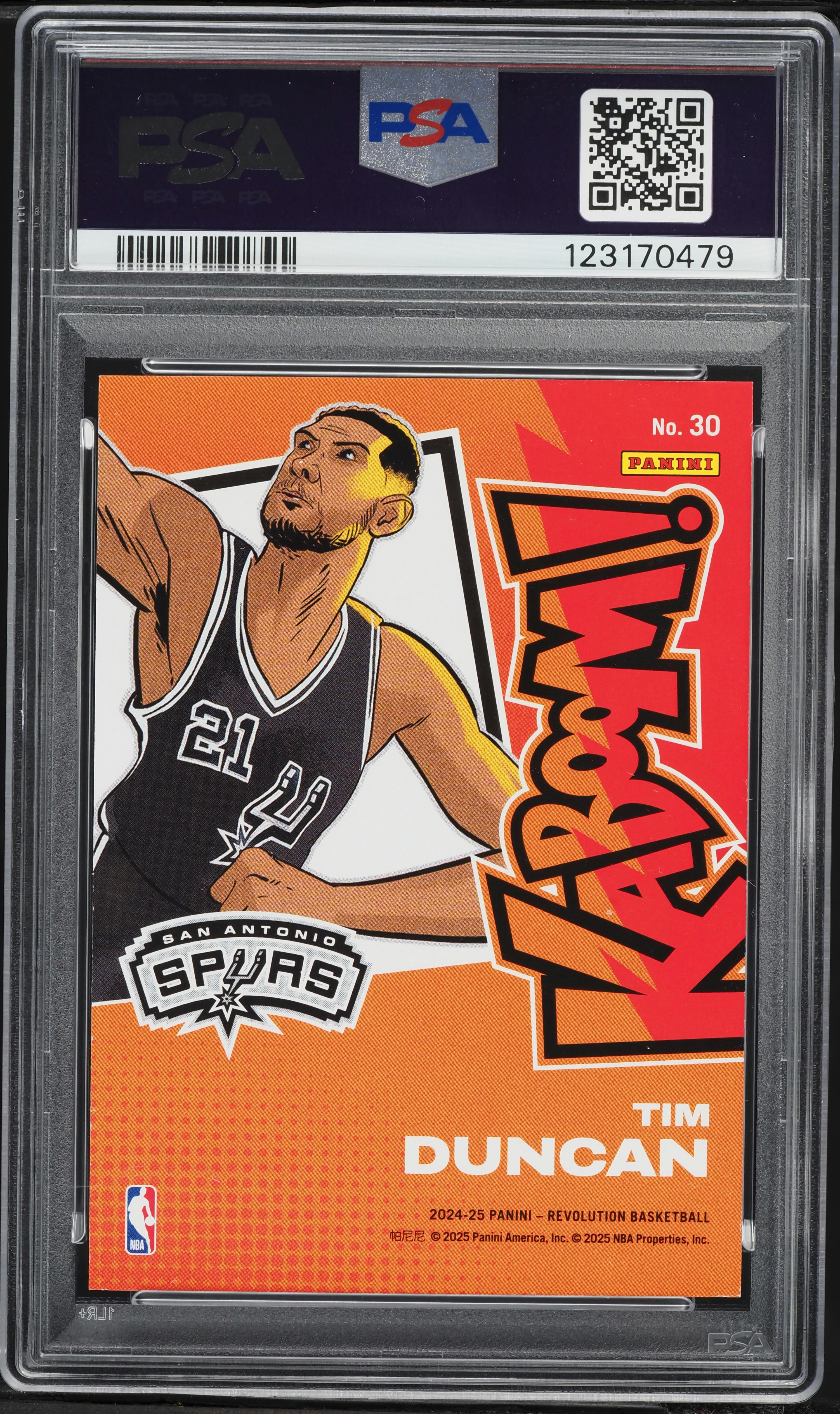 2024 Panini Revolution Kaboom Vertical Tim Duncan #30 PSA 10 GEM