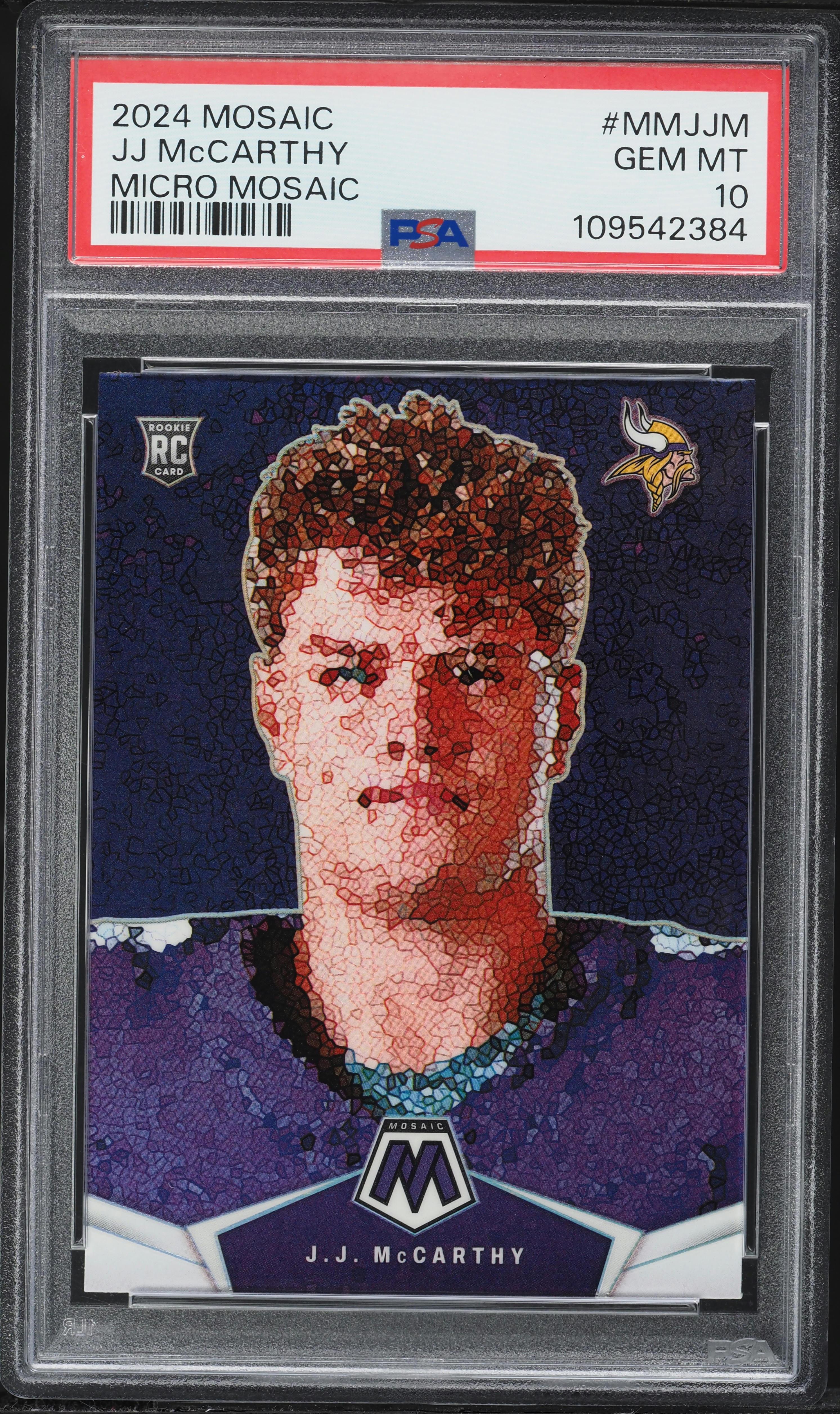 2024 Panini Mosaic Micro JJ McCarthy ROOKIE #MM-JJM PSA 10 GEM
