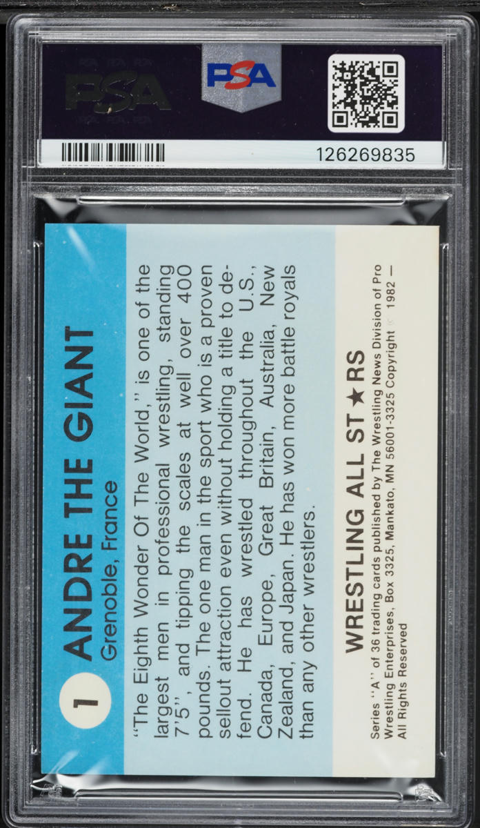 1982 Wrestling All-Stars Series A Andre The Giant #1 PSA 6 EXMT
