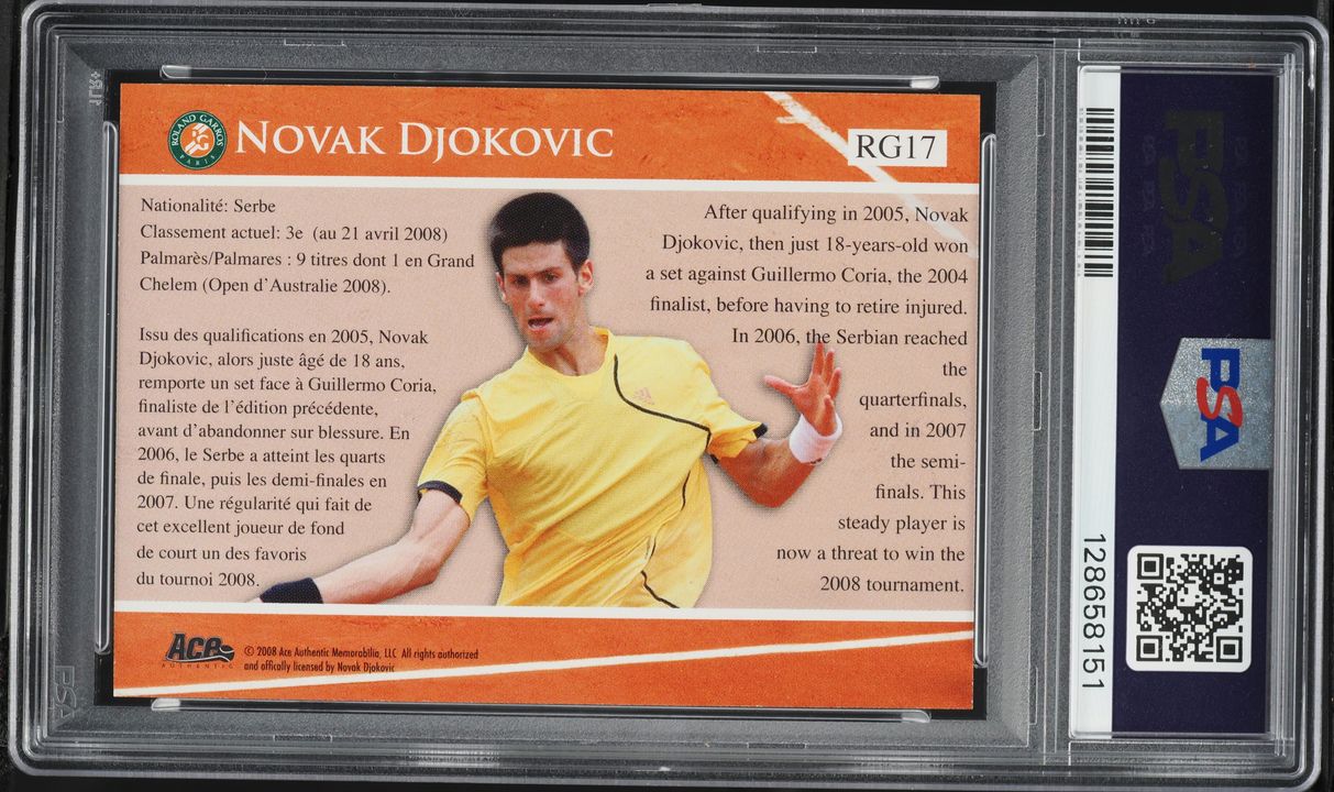 2008 Ace Authentic Match Point French Open Foil Novak Djokovic