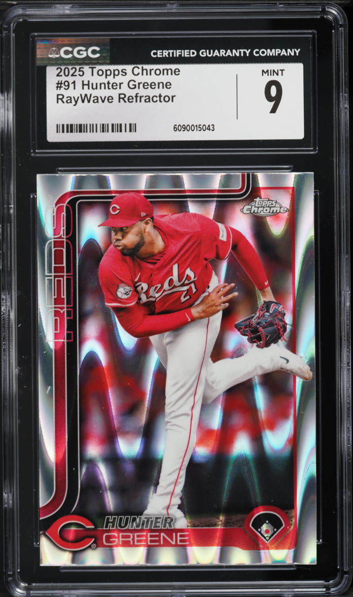 2025 Topps Chrome RayWave Refractor Hunter Greene #91 CGC 9 MINT