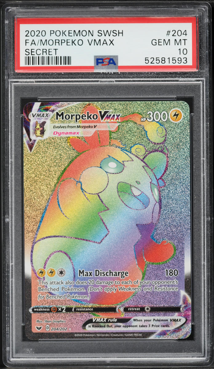 2020 Pokemon Sword & Shield Rainbow Rare Morpeko VMAX #204 PSA 10 GEM MINT