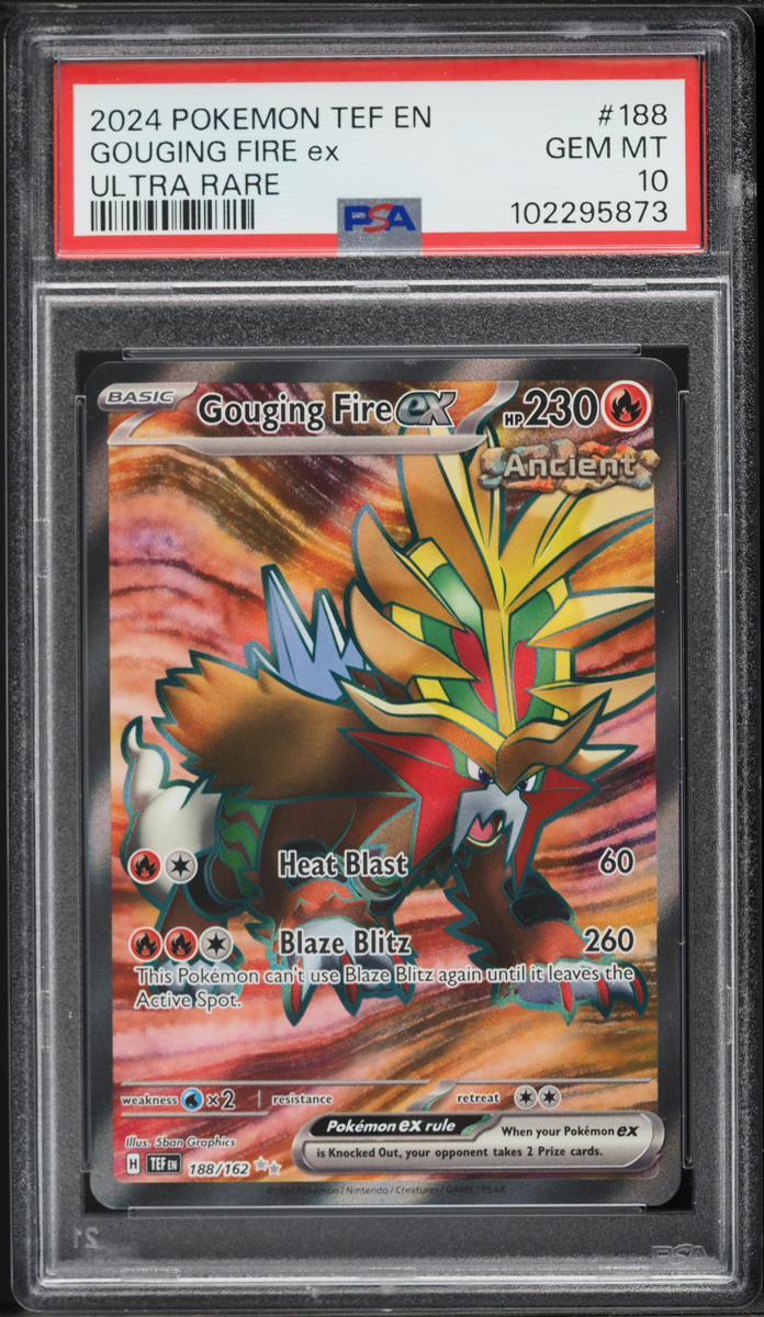 2024 Pokemon Scarlet & Violet Temporal Forces Full Art Gouging Fire ex #188 PSA 10 GEM MINT