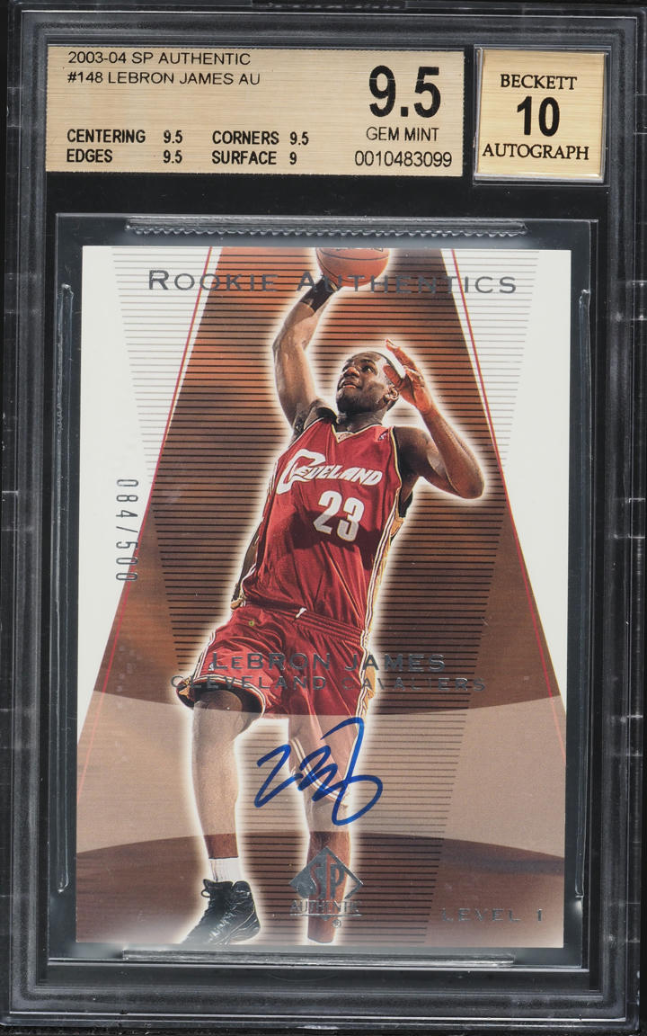 2003 SP Authentic LeBron James ROOKIE AUTO /500 #148 BGS 9.5 GEM MINT
