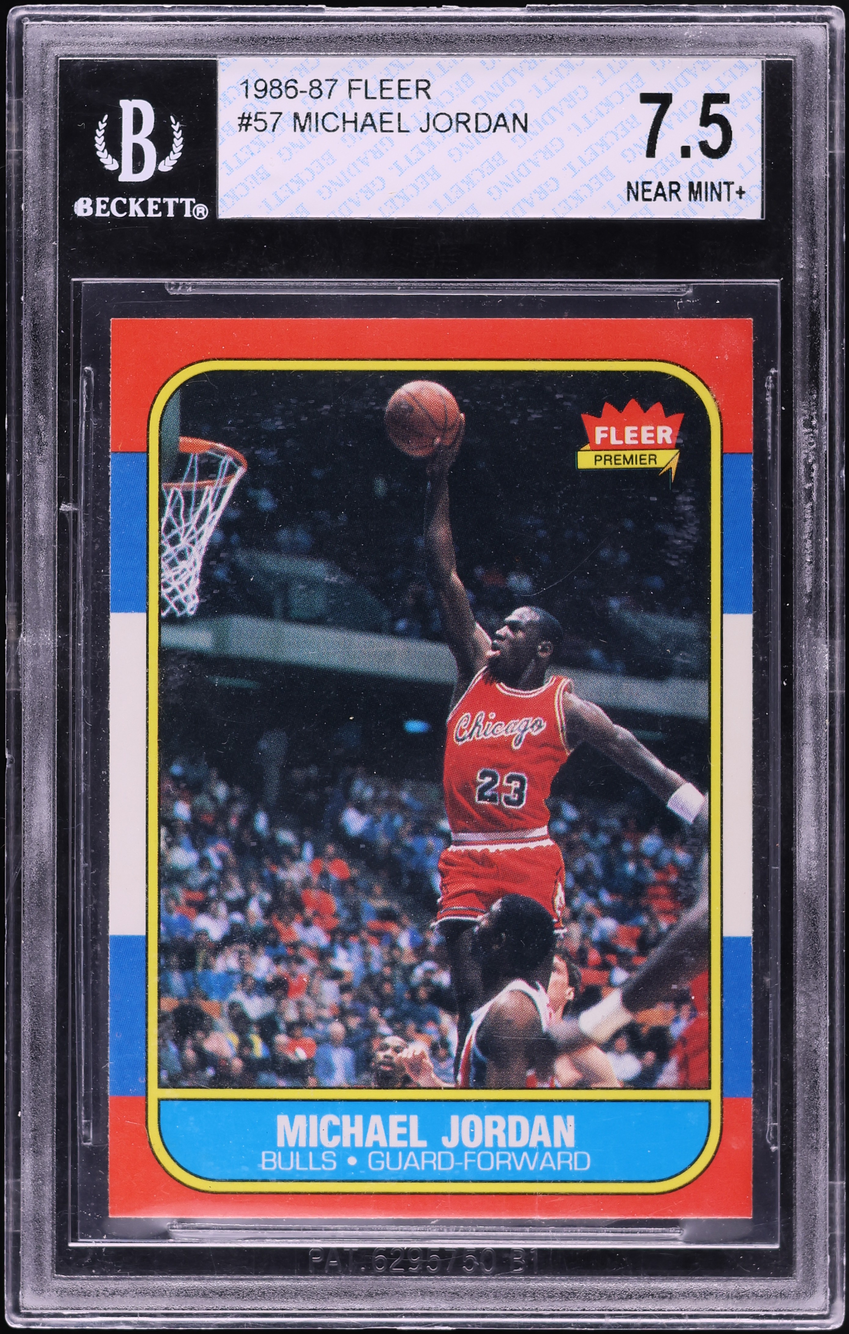 1986 Fleer Basketball Michael Jordan ROOKIE #57 BGS 7.5 NRMT+ on