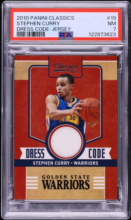 2010 Panini Classics Dress Code Jersey Stephen Curry PATCH /25 #19 PSA 7  NRMT on Fanatics Collect