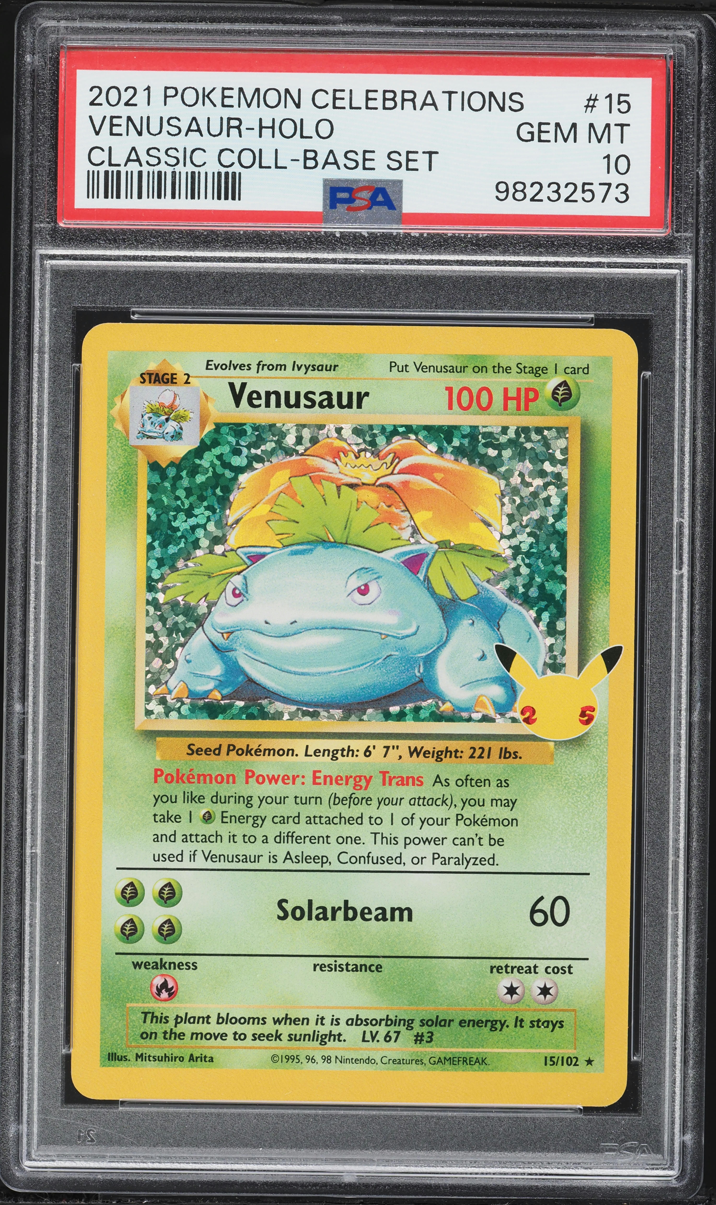 PSA鑑定済 フシギバナVENUSAUR HOLO 2021 Pokemon Celebrations Classic Collection Venusaur Holo PSA 10