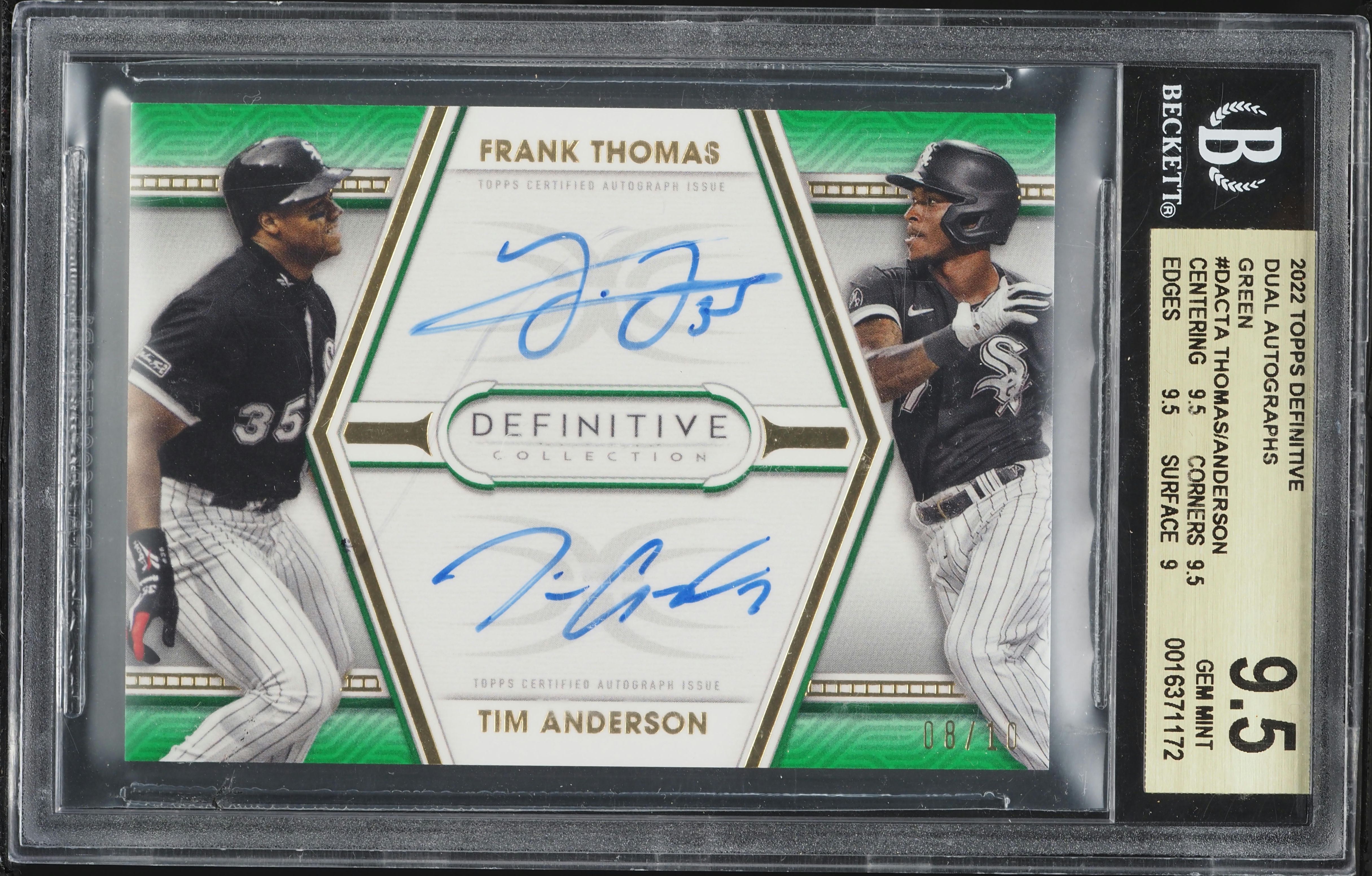 2022 Topps Definitive Collection Dual Green Frank Thomas Tim
