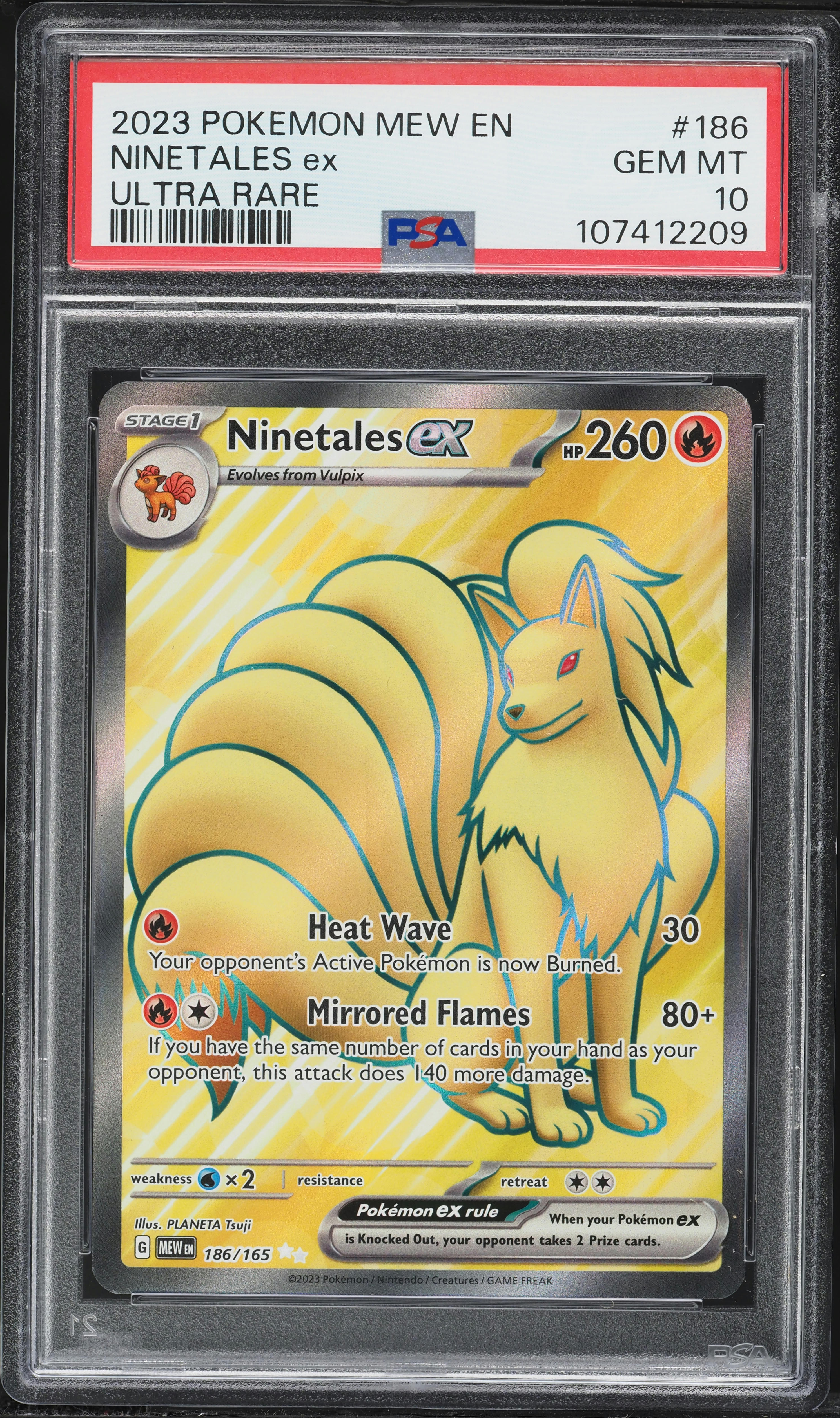 2023 Pokemon Scarlet & Violet 151 Full Art Ninetales ex #186 PSA