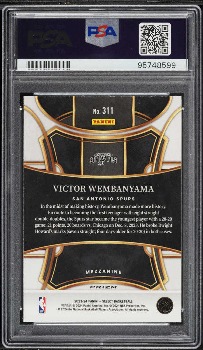 2023 Select Mezzanine Blue Cracked Ice Victor Wembanyama ROOKIE #311 PSA 10 GEM MINT