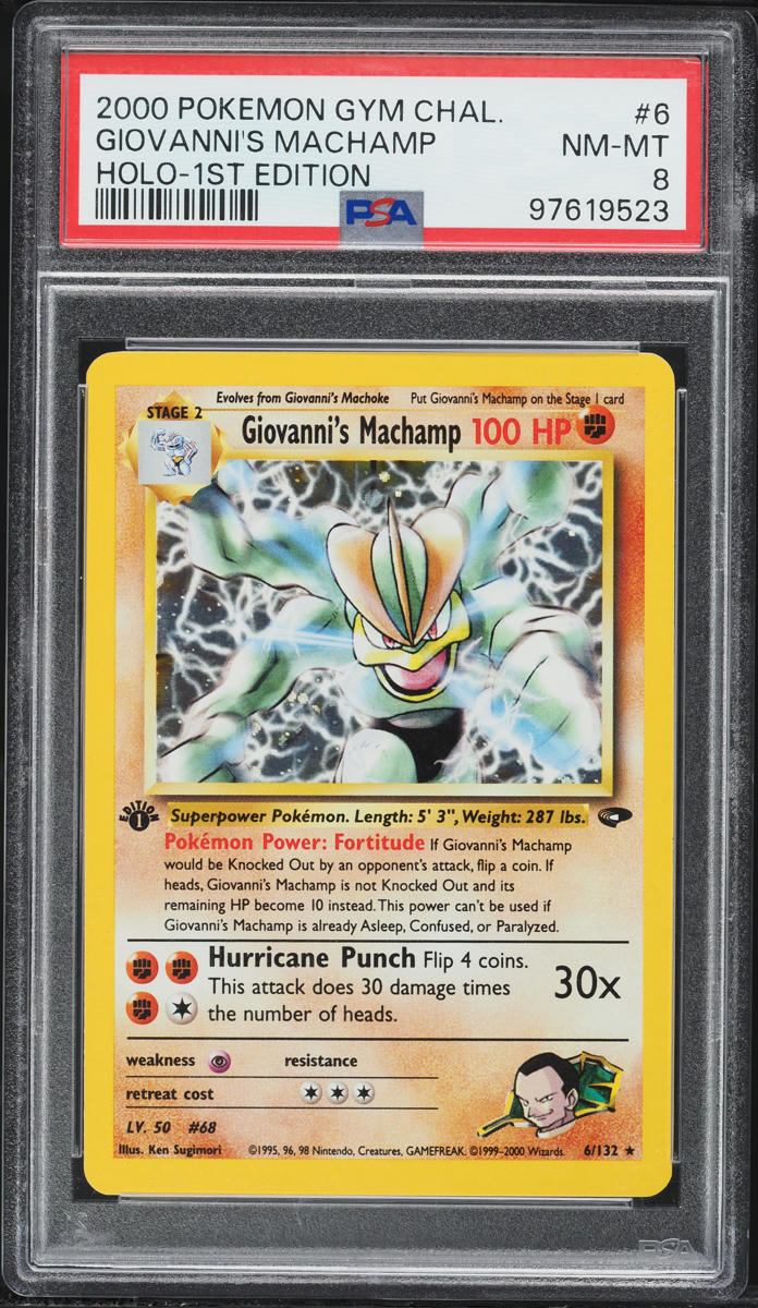 2000 Pokemon Gym Challenge 1st Edition Holo Giovanni's Machamp #6 PSA 8 NM-MT