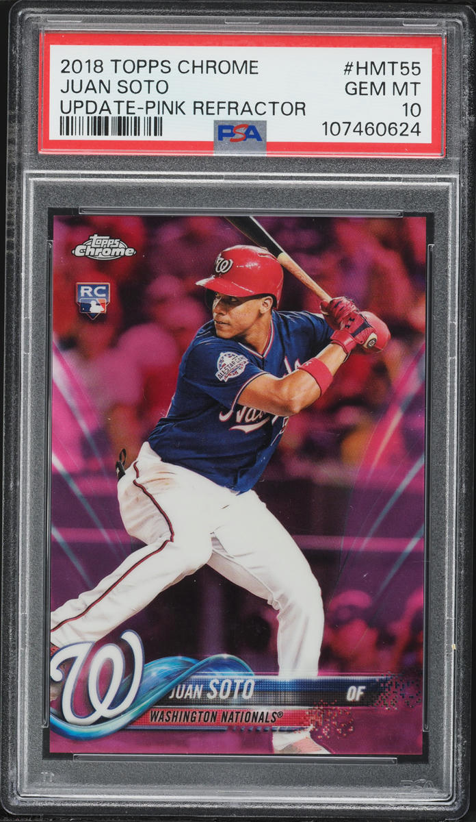 2018 Topps Chrome Update Pink Refractor Juan Soto ROOKIE #HMT55 PSA 10 GEM MINT