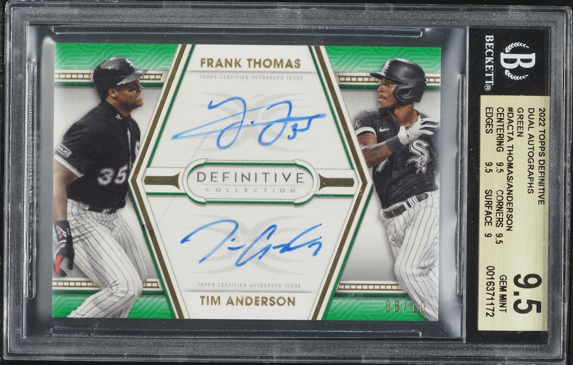 2022 Topps Definitive Collection Dual Green Frank Thomas Tim