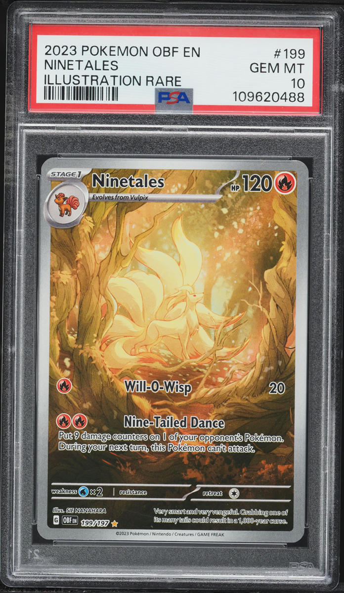 2023 Pokemon Scarlet & Violet Obsidian Flames Illustration Rare Ninetales #199 PSA 10 GEM MINT