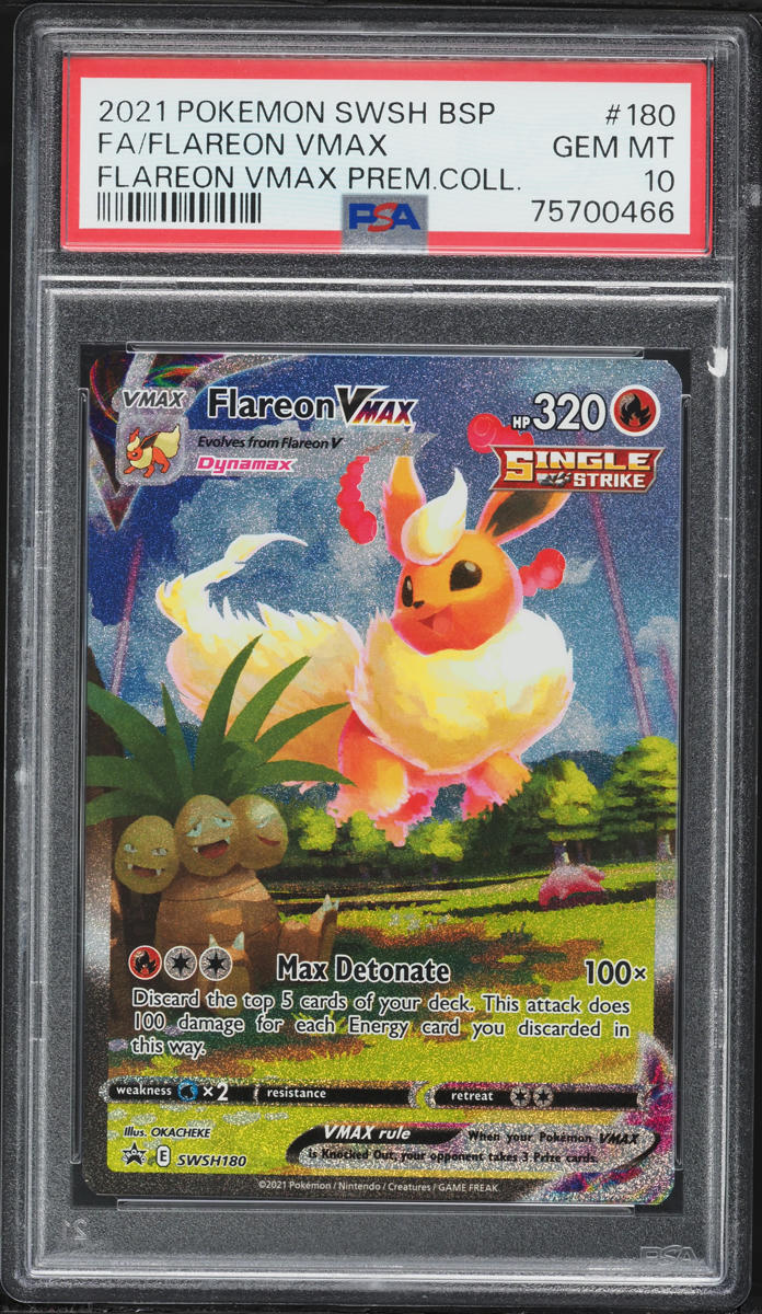2021 Pokemon Sword & Shield Promo Premium Collection Flareon VMAX #180 PSA 10 GEM MINT