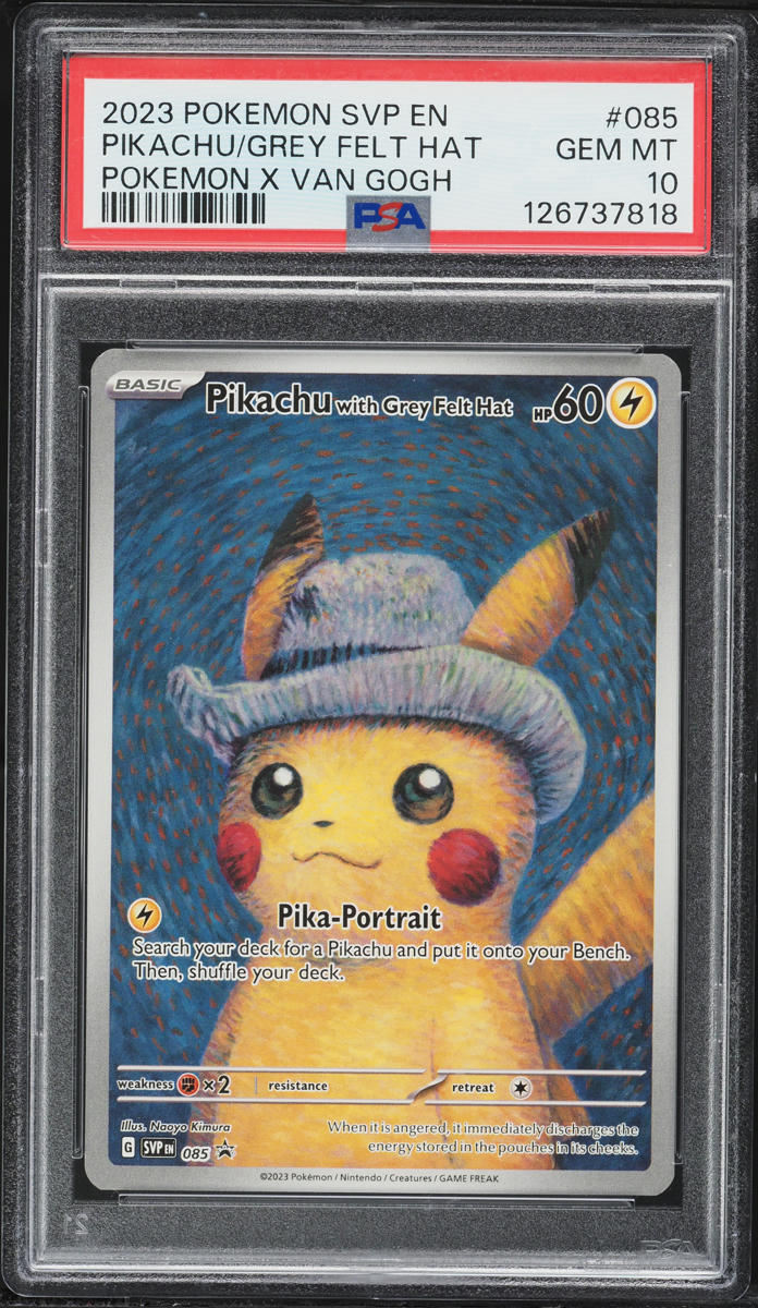2023 Pokemon Scarlet & Violet Promo Van Gogh Pikachu With Grey Felt Hat #85 PSA 10 GEM MINT