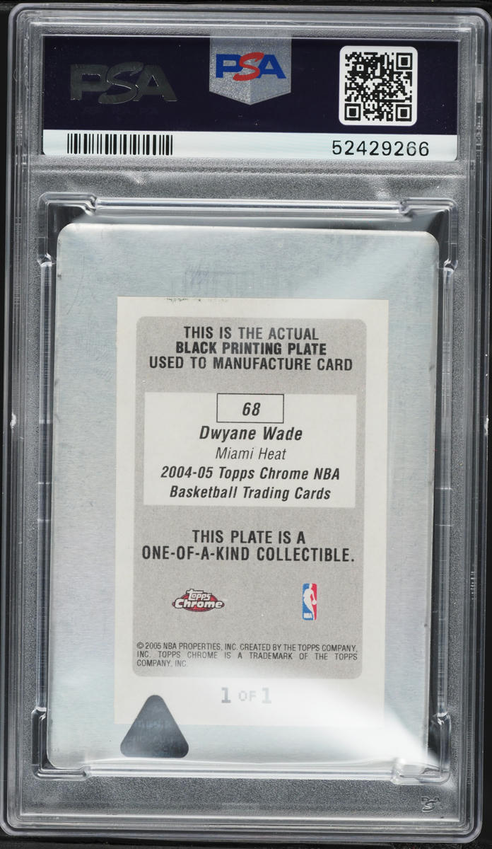 2004 Topps Chrome Printing Plate Black Dwyane Wade 1/1 #68 PSA AUTH