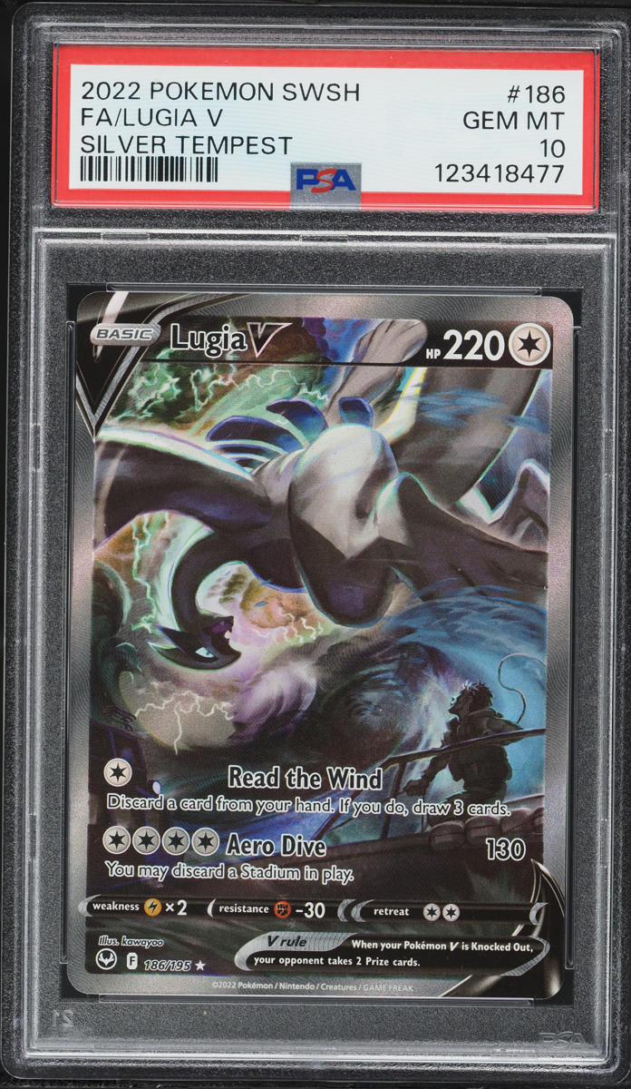 2022 Pokemon Sword & Shield Silver Tempest Alt Art Lugia V #186 PSA 10 GEM MINT