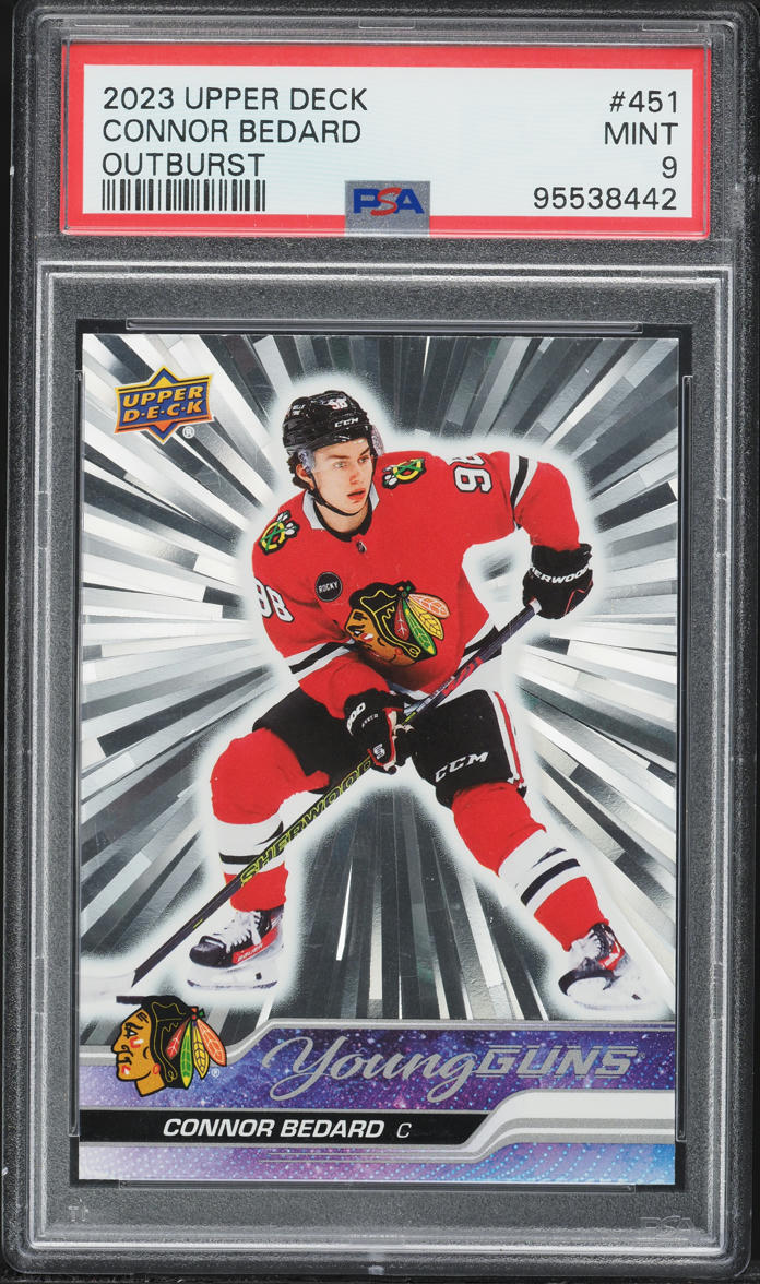 2023 Upper Deck Young Guns Outburst Connor Bedard ROOKIE #451 PSA 9 MINT