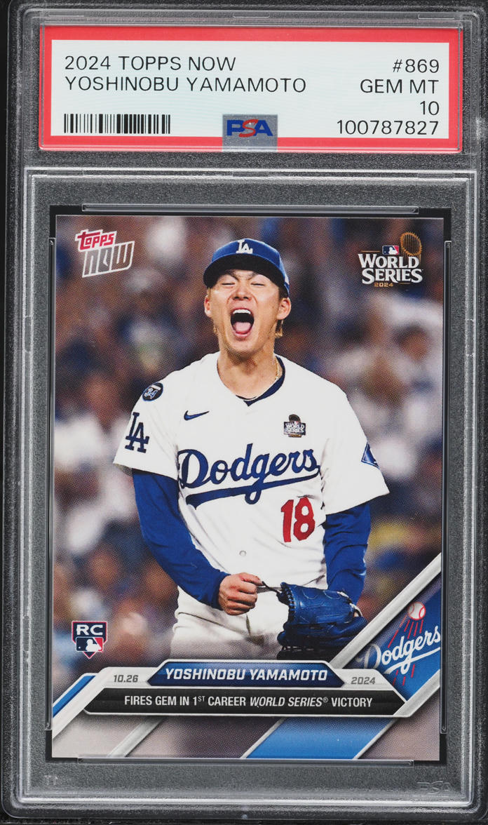 2024 Topps Now Yoshinobu Yamamoto ROOKIE #869 PSA 10 GEM MINT on