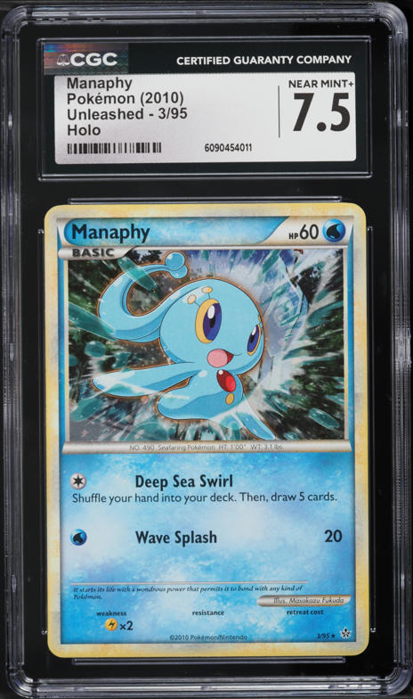 2007 Pokemon Diamond & Pearl Holo Manaphy #9 CGC 6.5 EXMT+ on