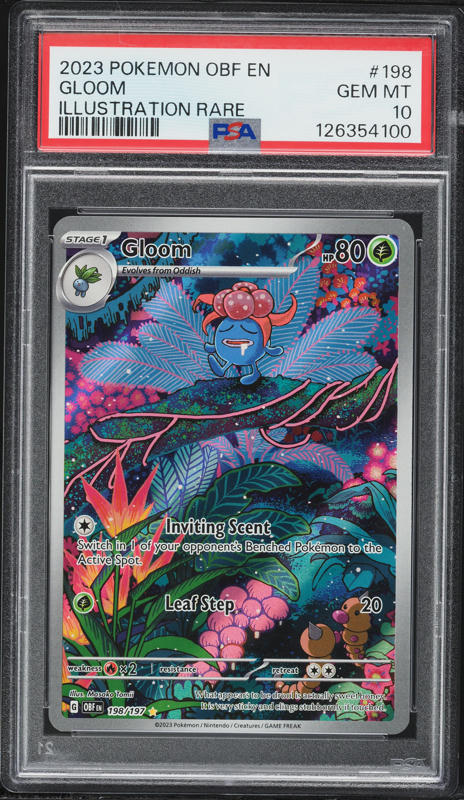 2023 Pokemon Scarlet & Violet Obsidian Flames IR Gloom #198 PSA 10 GEM MINT