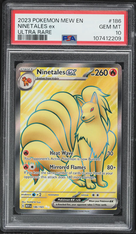 2023 Pokemon Scarlet & Violet 151 Full Art Ninetales ex #186 PSA