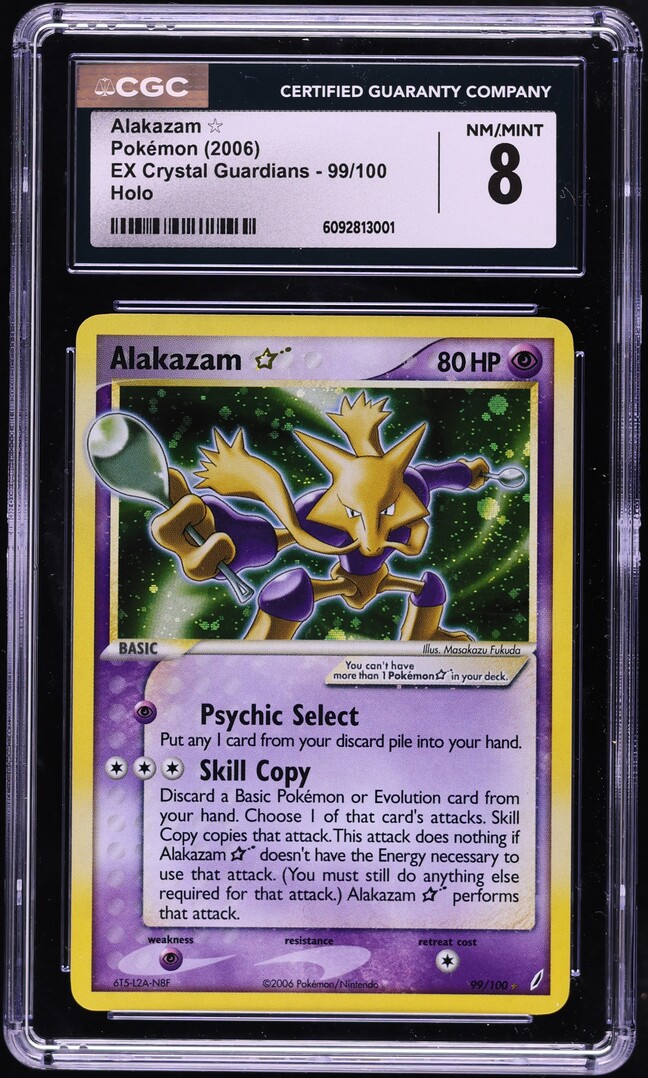 2006 Pokemon EX Crystal Guardians Holo Alakazam Gold Star #99 CGC