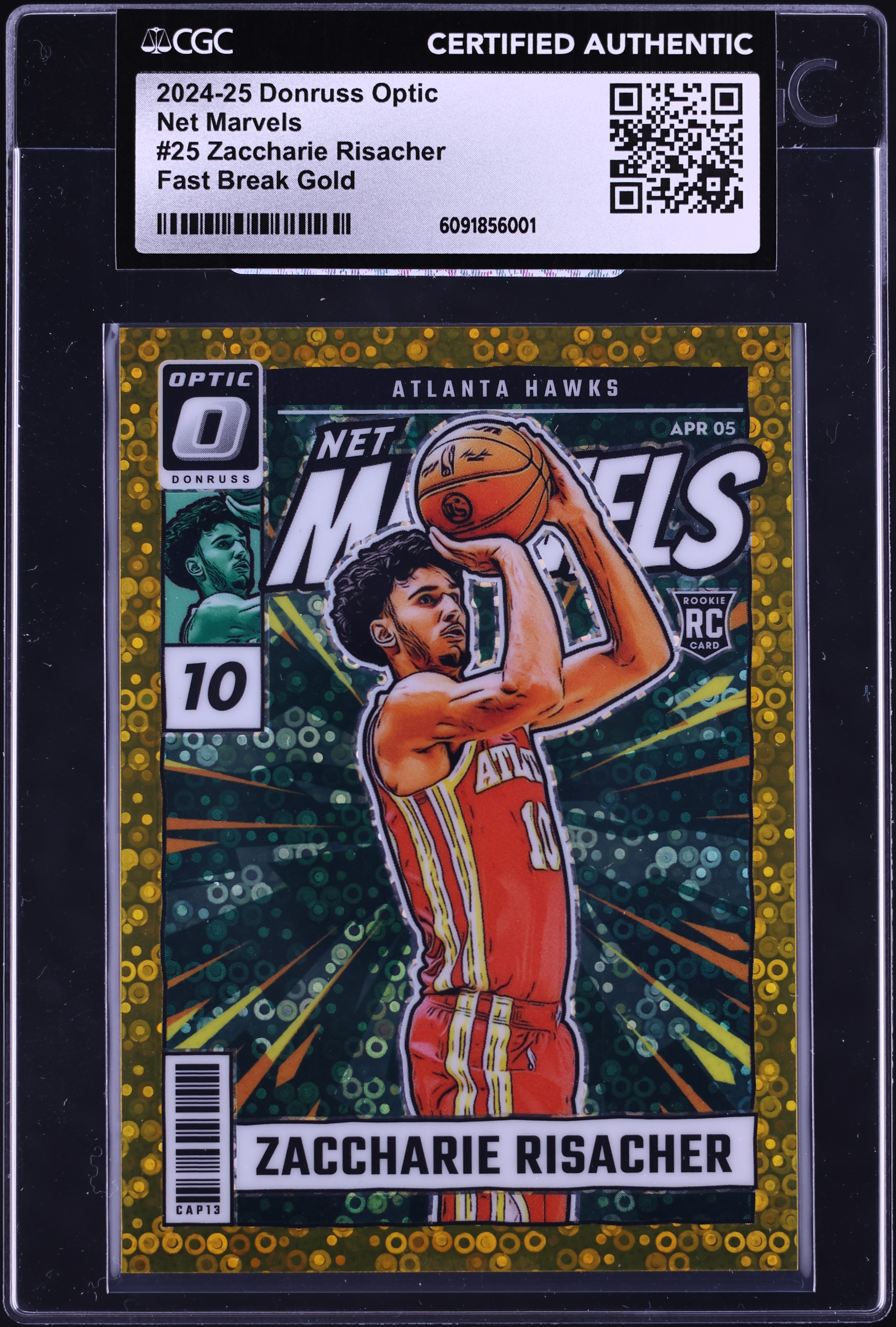 2024 Donruss Optic Net Marvels Fast Break Gold Zaccharie Risacher