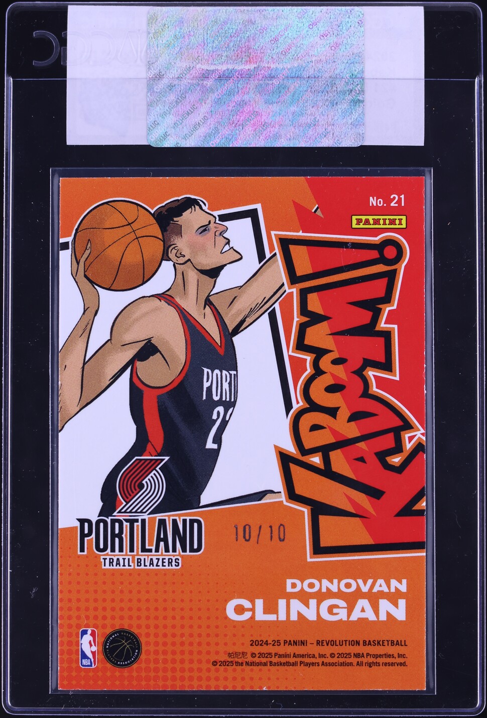 2024 Panini Revolution Kaboom Vertical Gold Donovan Clingan ROOKIE 10/10 #21 CGC AUTH