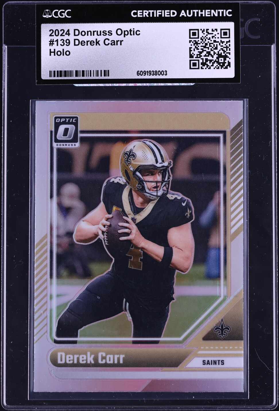 2024 Donruss Optic Holo Derek Carr #139 CGC AUTH
