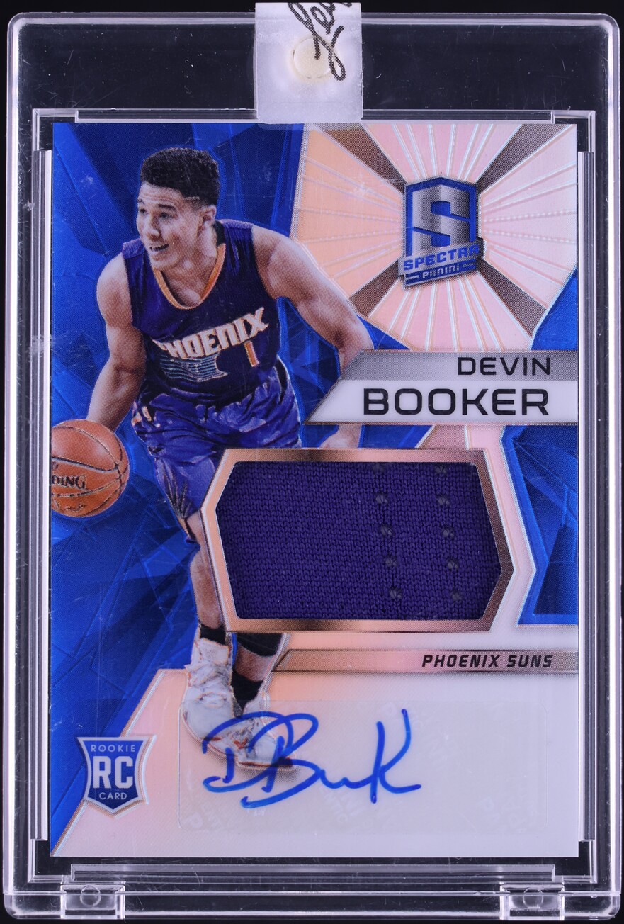 2015 Panini Spectra Devin Booker ROOKIE PATCH AUTO #112 on