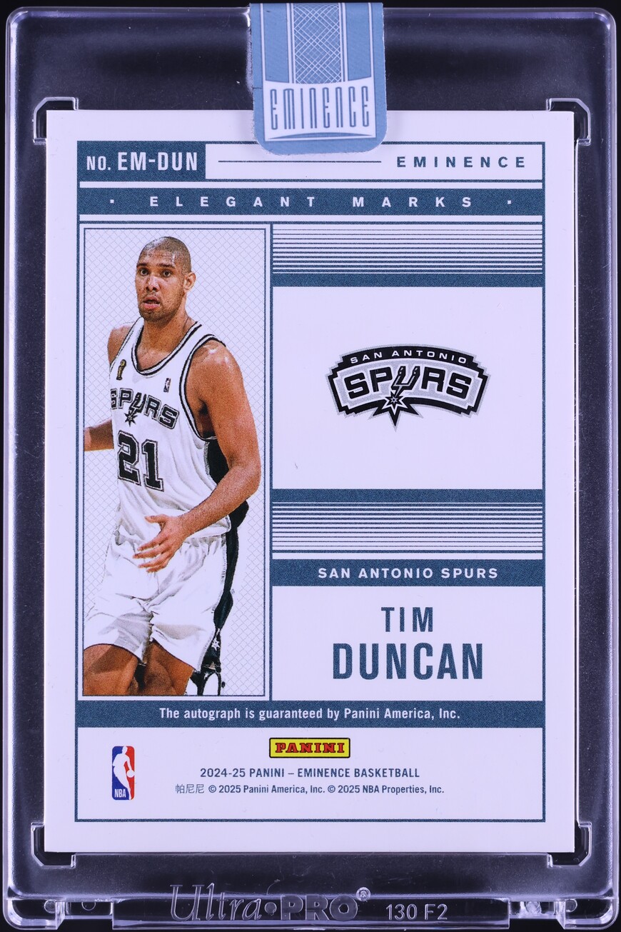 2024 Panini Eminence Elegant Marks Tim Duncan AUTO /10 #EM-DUN