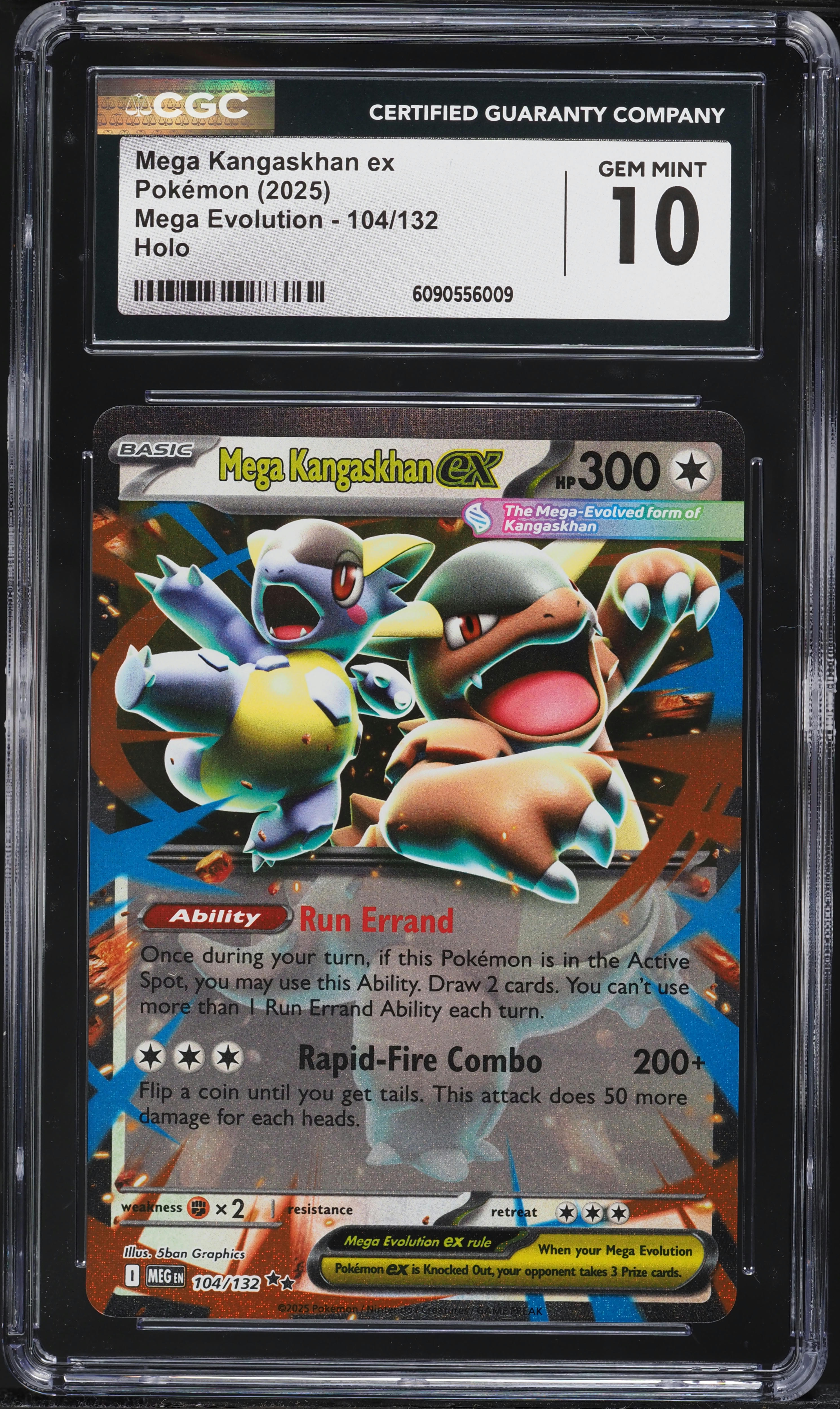 2025 Pokemon Mega Evolution Holo Mega Kangaskhan ex #104 CGC 10