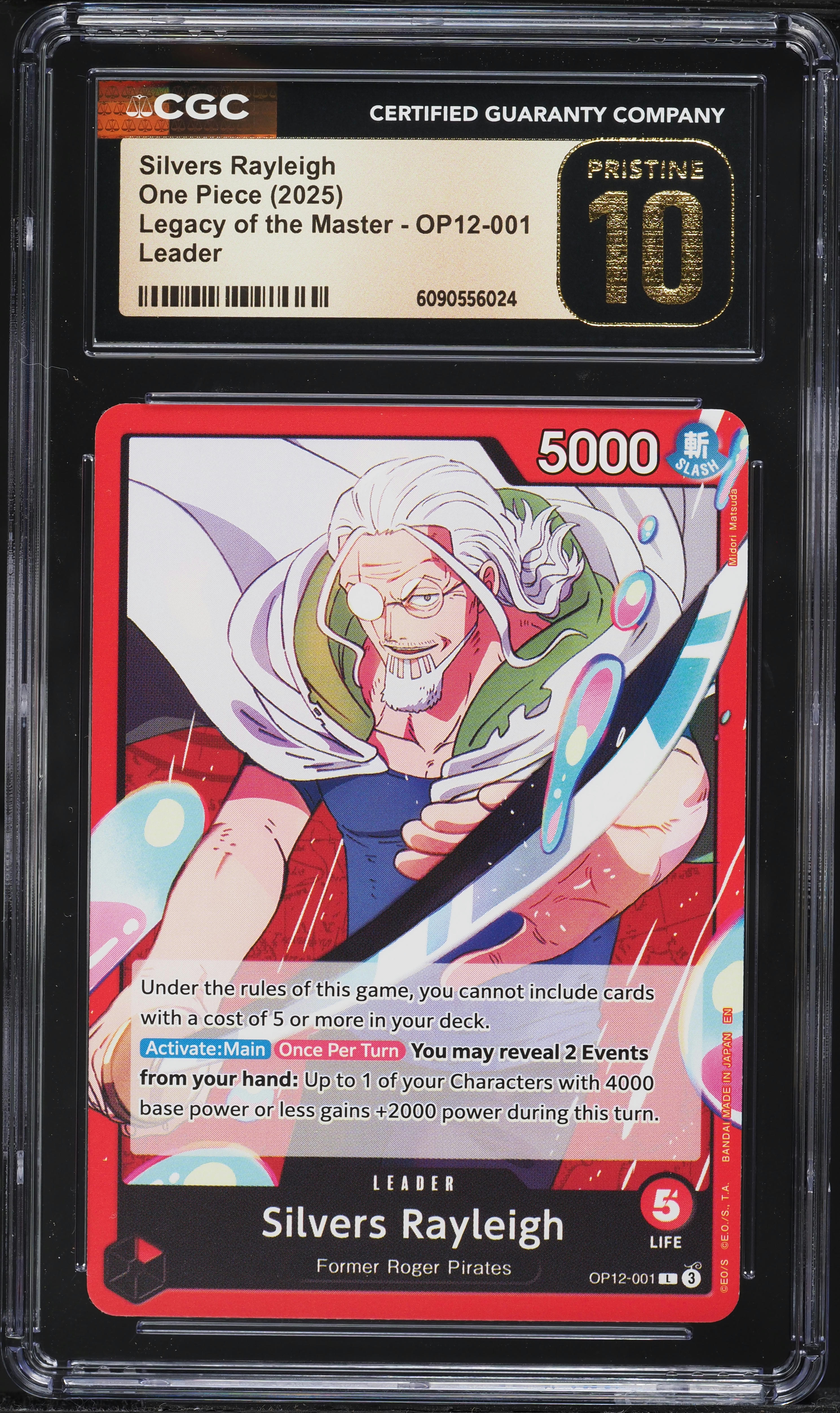 2025 One Piece Legacy of the Master Silvers Rayleigh #OP12-001 CGC