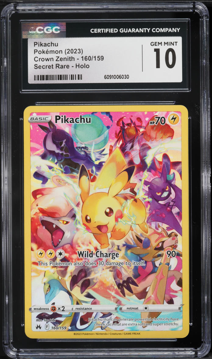 2023 Pokemon Sword & Shield Crown Zenith Full Art Pikachu #160 CGC 10 GEM MINT